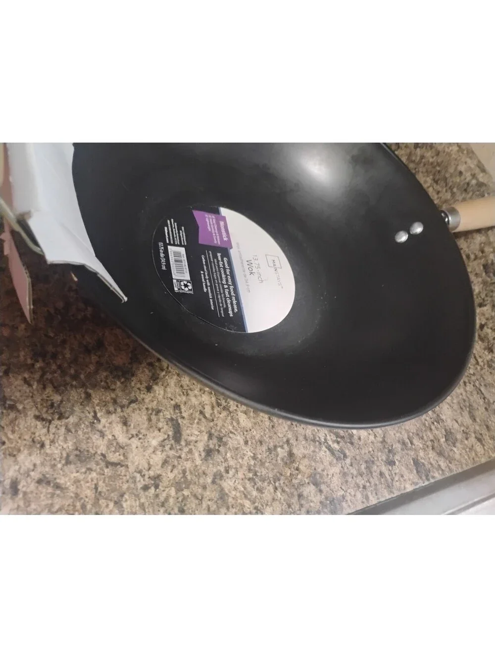 Mainstays 13.75-Inch Nonstick Wok with Wood Handle